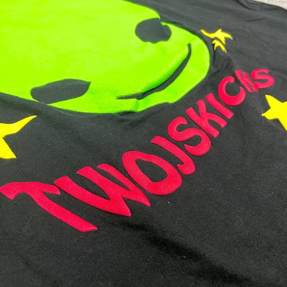 Urban Necessities Shirt Mens Large Black Puff Print Graphics TwoJsKicks Aliens - Picture 1 of 11